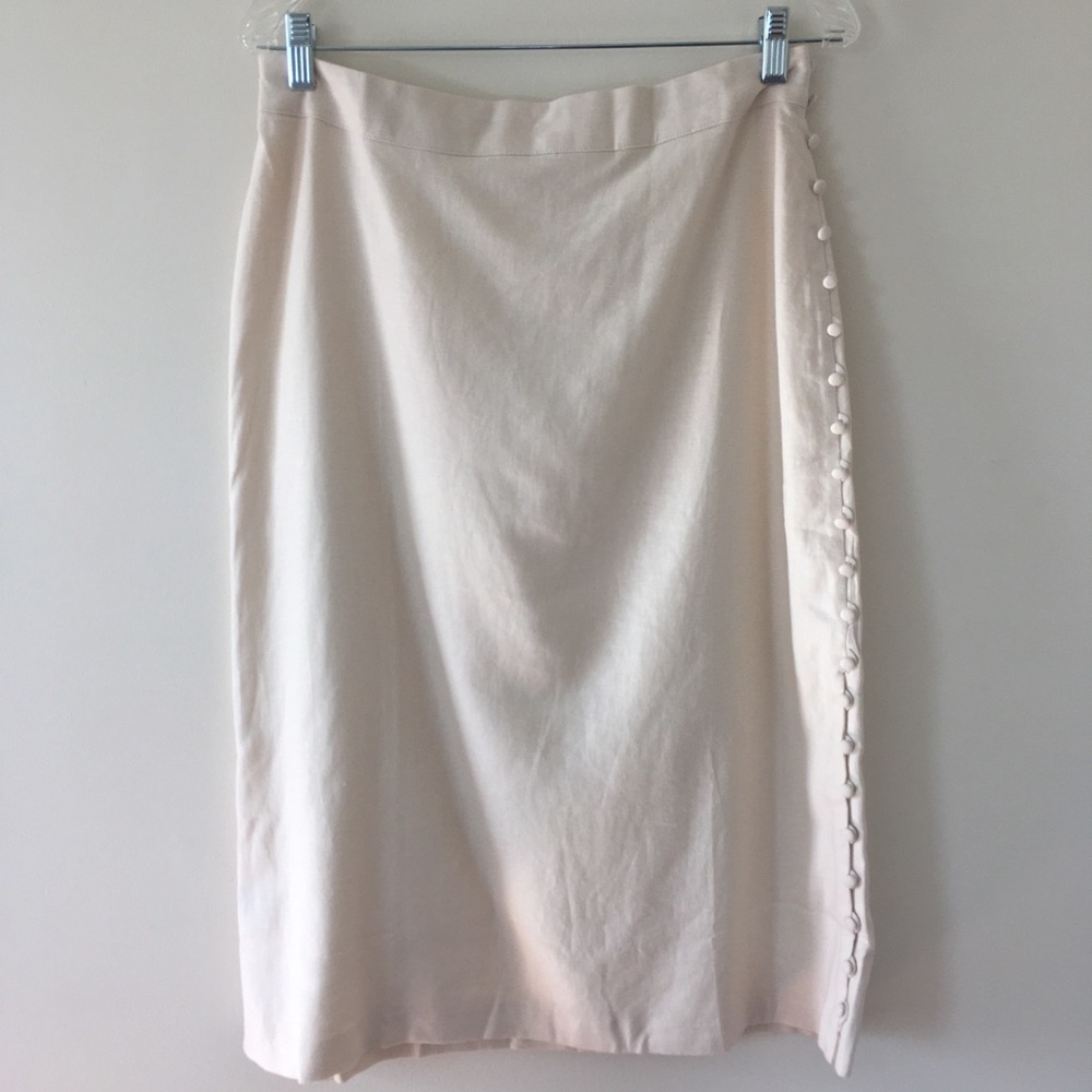 Madewell Button Slit Midi Skirt Size 8
